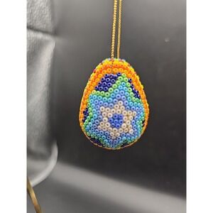 Huichol‎ Beaded Eggs Ornament Handmade Mexican Folk Art Easter  or Christmas